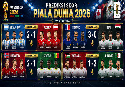 Piala Dunia 22 Juni 2026 Prediksi Skor Pertandingan