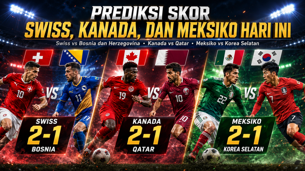 Prediksi Skor : Swiss, Kanada, dan Meksiko Hari Ini