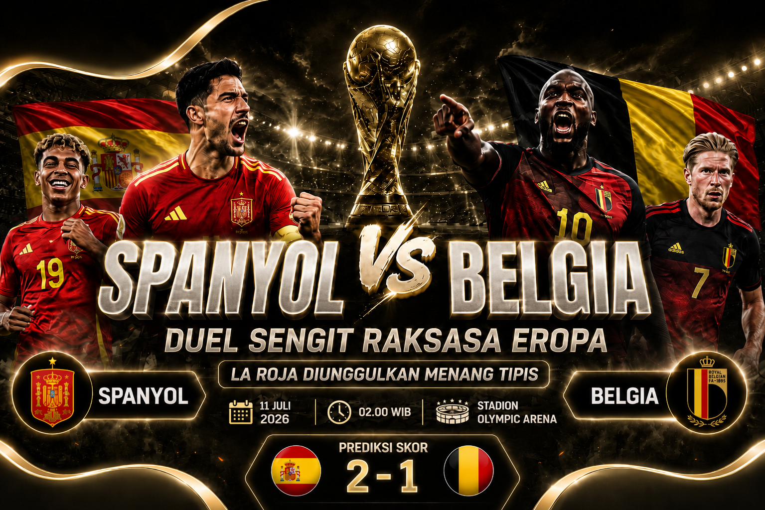 Spanyol vs Belgia: Duel Sengit Raksasa Eropa, La Roja Diunggulkan Menang Tipis