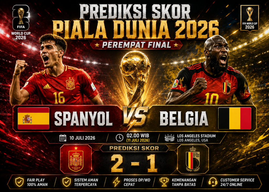 Pertandingan antara Spanyol dan Belgia